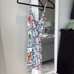 FARM Rio Multicolor Bird Print Dress